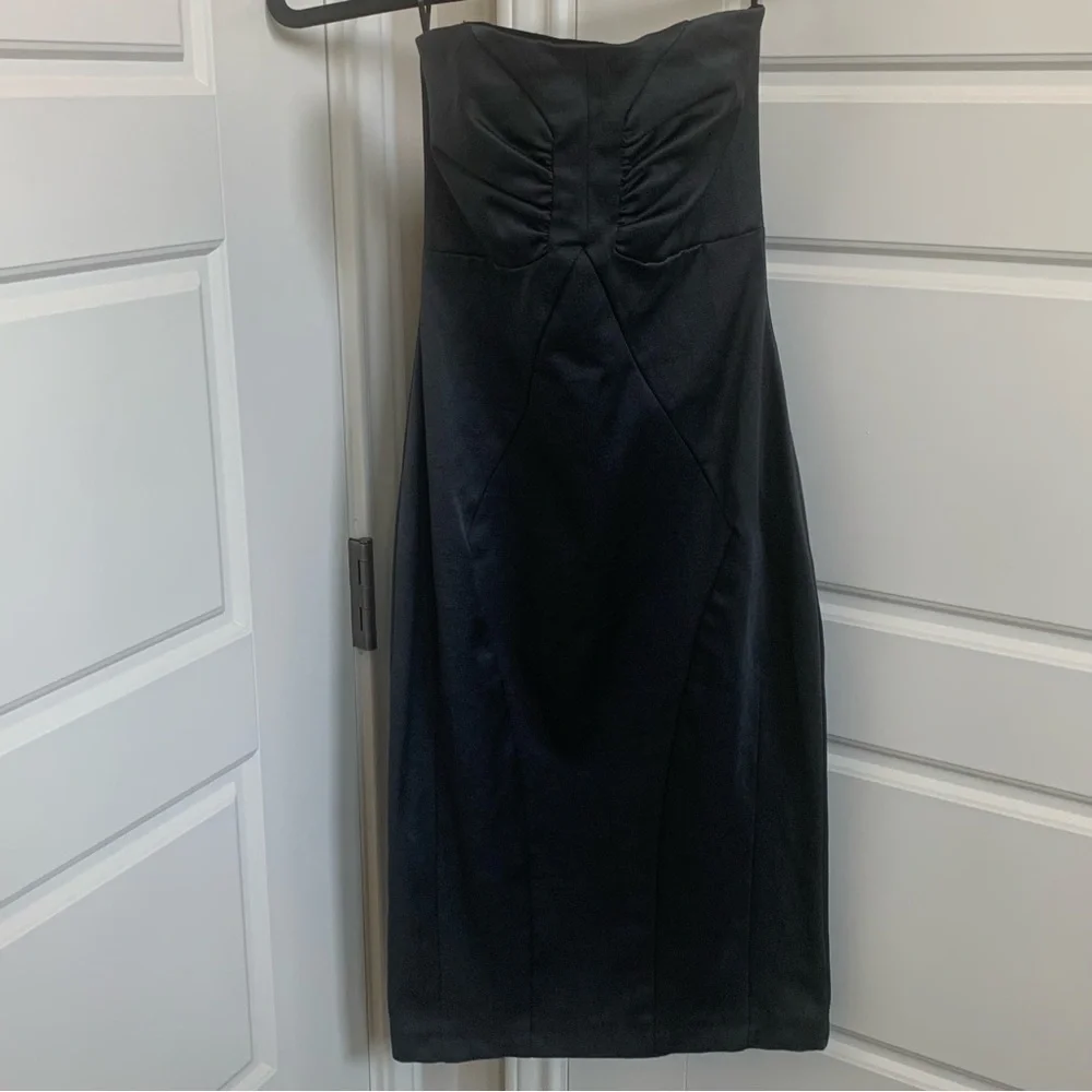 Zara Basics Strapless Cocktail Dress in Charcoal, Size XS